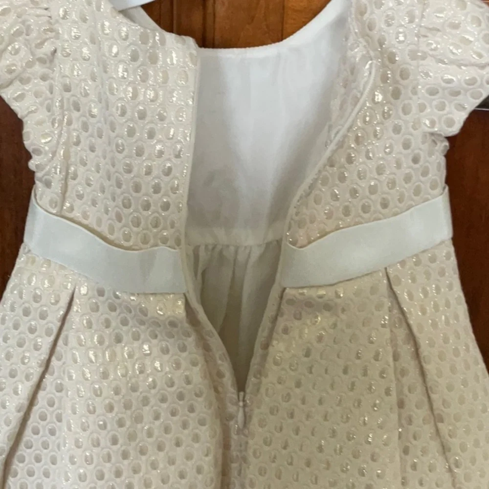Gymboree Champagne Pleated Special Occasion Dress SZ 6-12 Month Princess Holiday